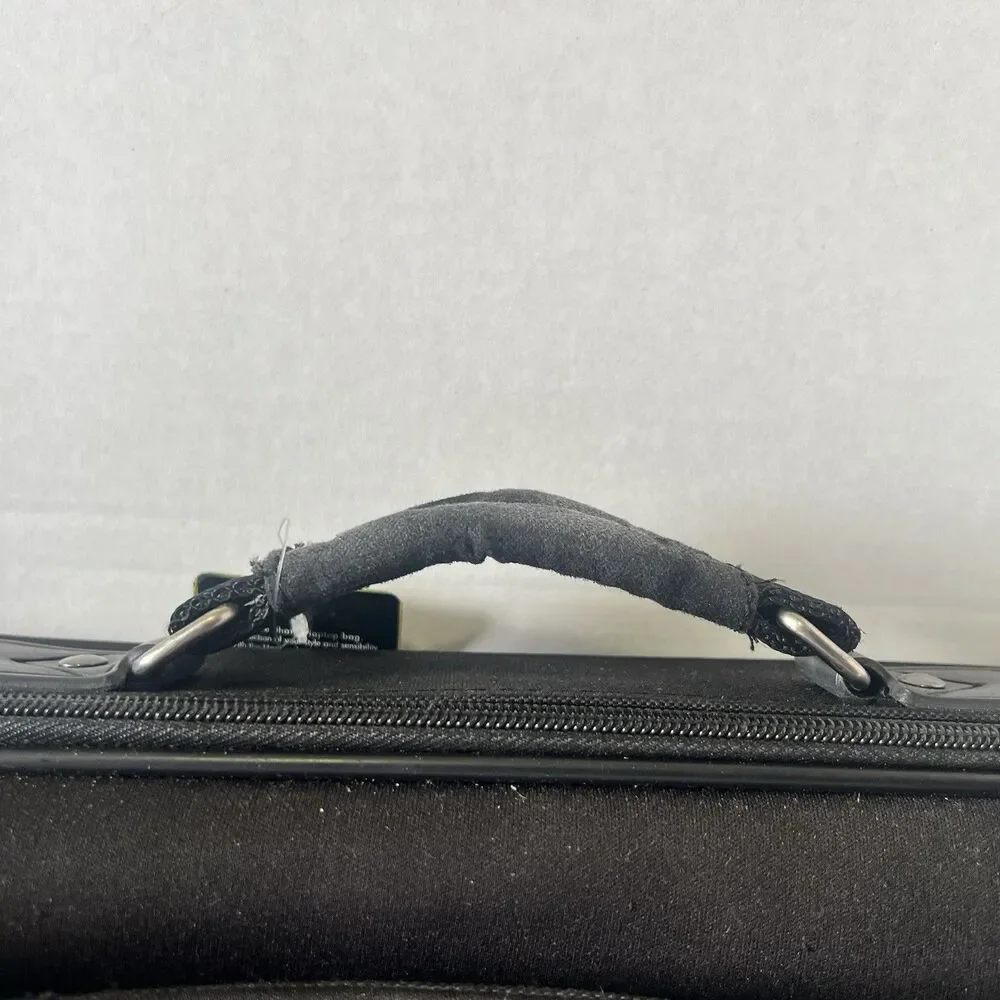 Harifin Black Nylon 15-Inch Laptop Bag With Long Strap And 2 Outer Pockets NWT!